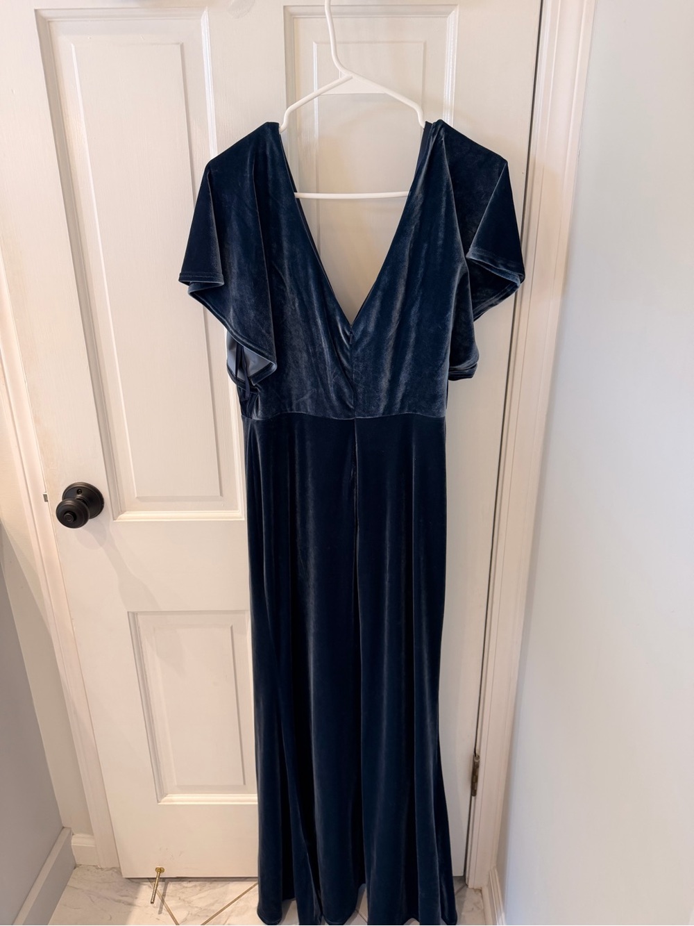 Revelry Gwen Velvet Gown in color Royal Blue